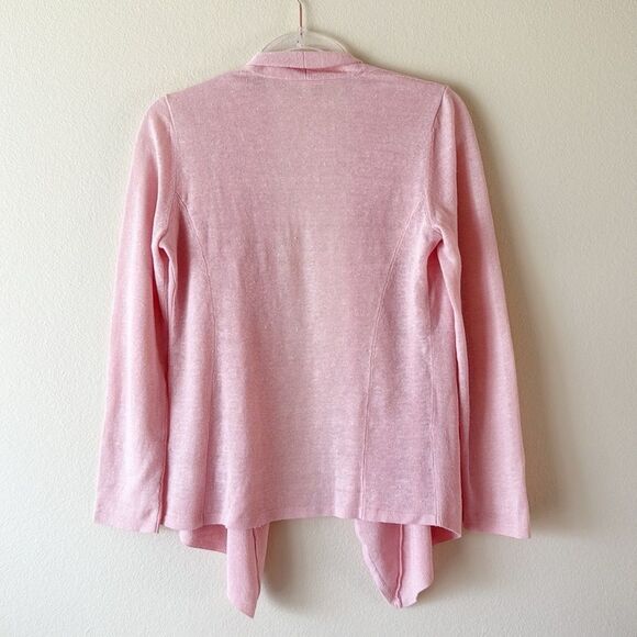 Eileen Fisher 100% Organic Linen Draped Cardigan - Picture 7 of 13